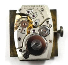 Vintage Elgin Manual Wind 21J 559 Wrist Watch Movement lot.wb