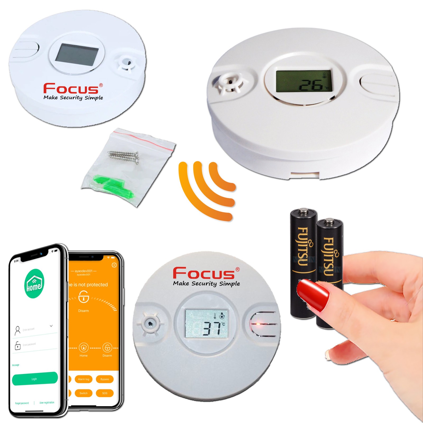 Détecteur de chaleur MD-240R 868 MHz compatible Protectoris pour alarme de maison