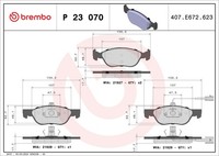 Bremsbelagsatz Scheibenbremse Prime Brembo P 23 070 FüR Alfa Lancia Fiat Brava 1