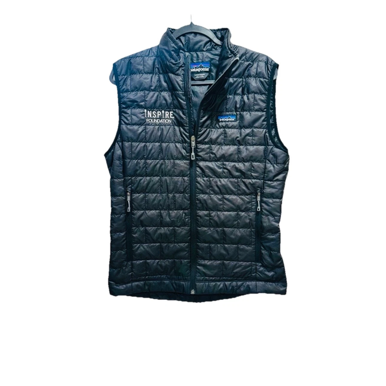 Patagonia Men's Nano Puff Black Vest Inspire Foundation Embroidered Size S