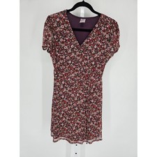 No Boundaries Juniors Sz L Knee Length A Line Dress Mesh Floral Print Dainty
