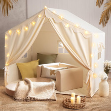 Kids Play Tent Toddler Bed Canopy Star String Lights Playhouse Indoor Playroom