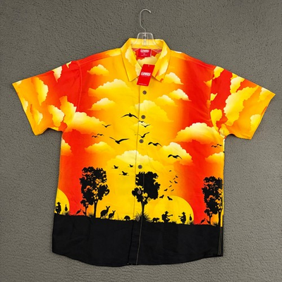#ad #ad Lowes Shirt Mens XL Colorful Sunset All Over Print Hawaiian Australia Casual $39.95
