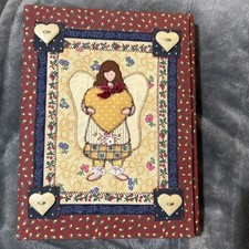 Fabric Trifold, Country, Angel Photo Album, Holds 90 Photos, 4 X 6 Buttons