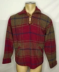Vtg 50s 60s Mens Deacon Brothers wool plaid pullover jacket sweater fits Medium