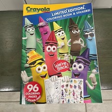 Limited Edition Retired Crayola 96 Pg. Coloring Book 1 Pg Of Stickers