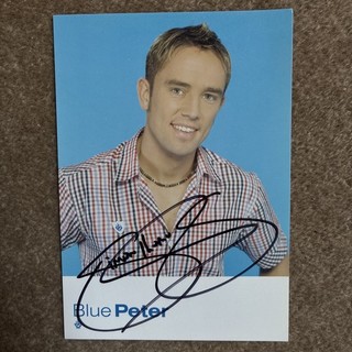 SIMON THOMAS Hand Signed Blue Peter Promo Card – TV Presenter & Broadcaster Auto