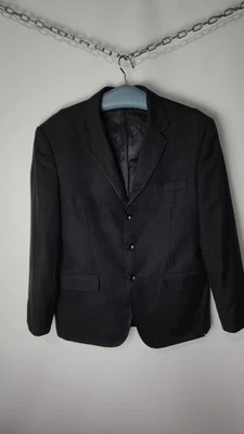 Blazer noir Giorgio Armani Le Collezioni taille 50 laine 3 boutons luxe - Photo 1/4