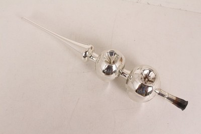 Christbaumspitz Glas Silber Christmas Tree Topper Germany X-Mas Lauscha N66 