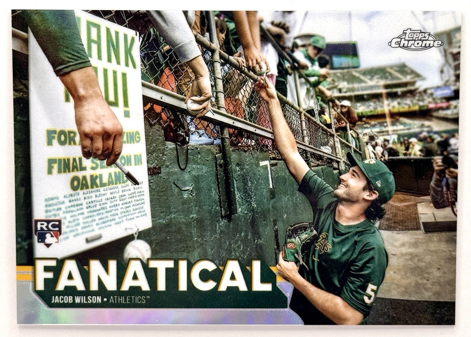 2025 Topps Chrome Fanatical Jacob Wilson RC FAN-23 Rare Case Hit SSP A’s!
