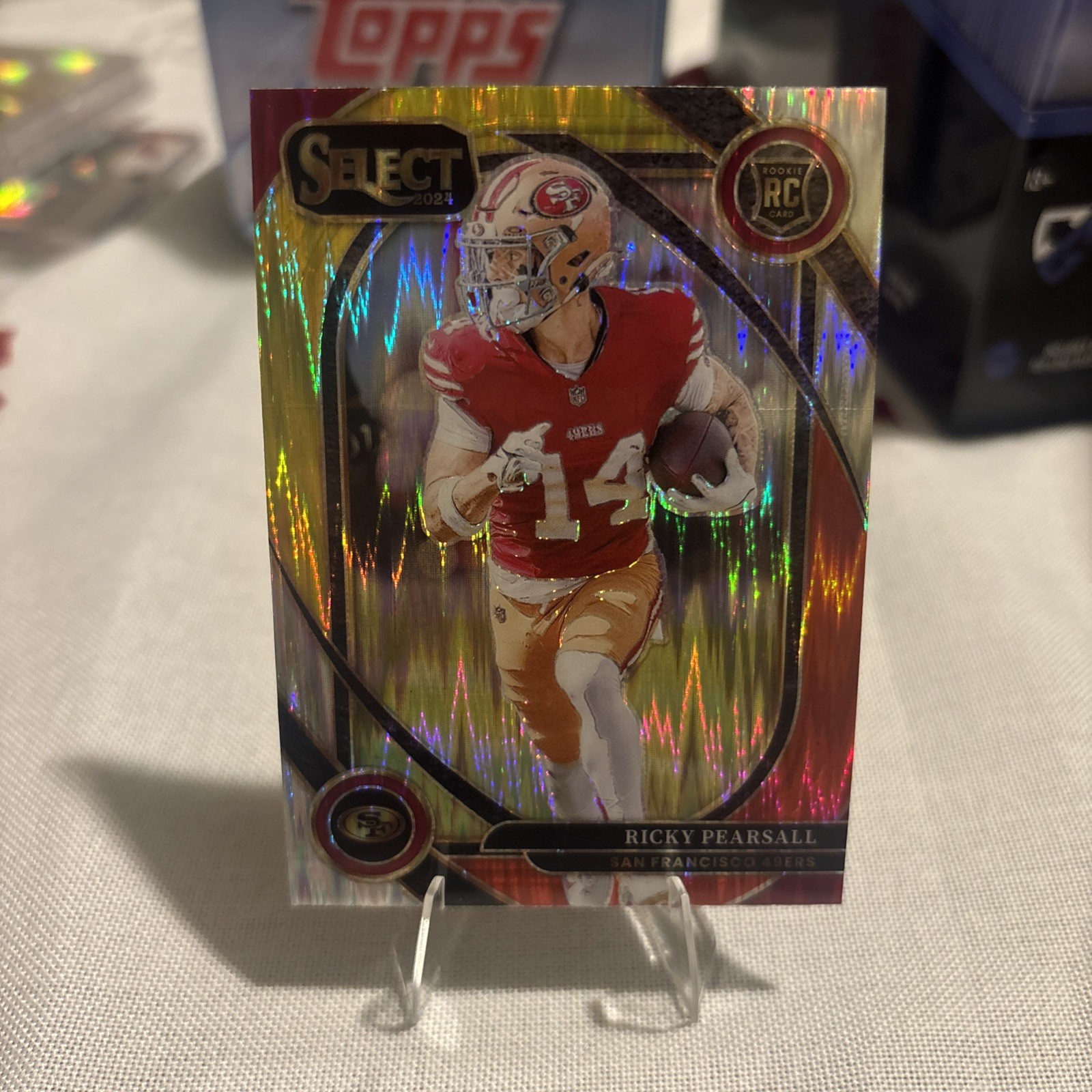 2024 Panini Select - Club Level Ricky Pearsall #285 Red & Yellow Shock Prizm 
