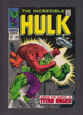 Incredible Hulk #106 Marvel Comics 1968 Missing Link and Nick Fury appearance