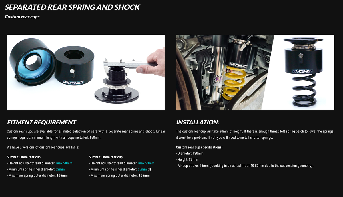 Stanceparts Vehicle Lift | 4 Air Cup System Front & Rear | Instant
