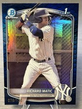 🔥RICHARD MATIC 2025 Bowman 1st Chrome Prospects Blue Reptilian /150 #YANKEES!🔥