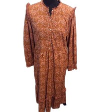 Universal Thread Prairie Farm Midi Dress Large L Ruffles Floral Cottagecore