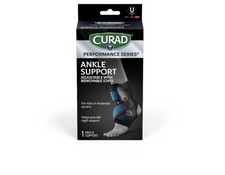 CURAD Performance Series Ankle Support, Adjustable with Removable Stays, Univ...
