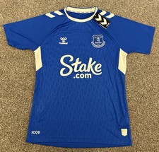 Image of Everton FC Hummel 2022/23 Adults Home Football Shirt Size Medium BNWT