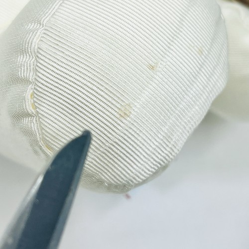 Vintage Heartline Teddy Bear 9” Ivory Satin Textured Lace Bow Ivory Champagne - Picture 14 of 14