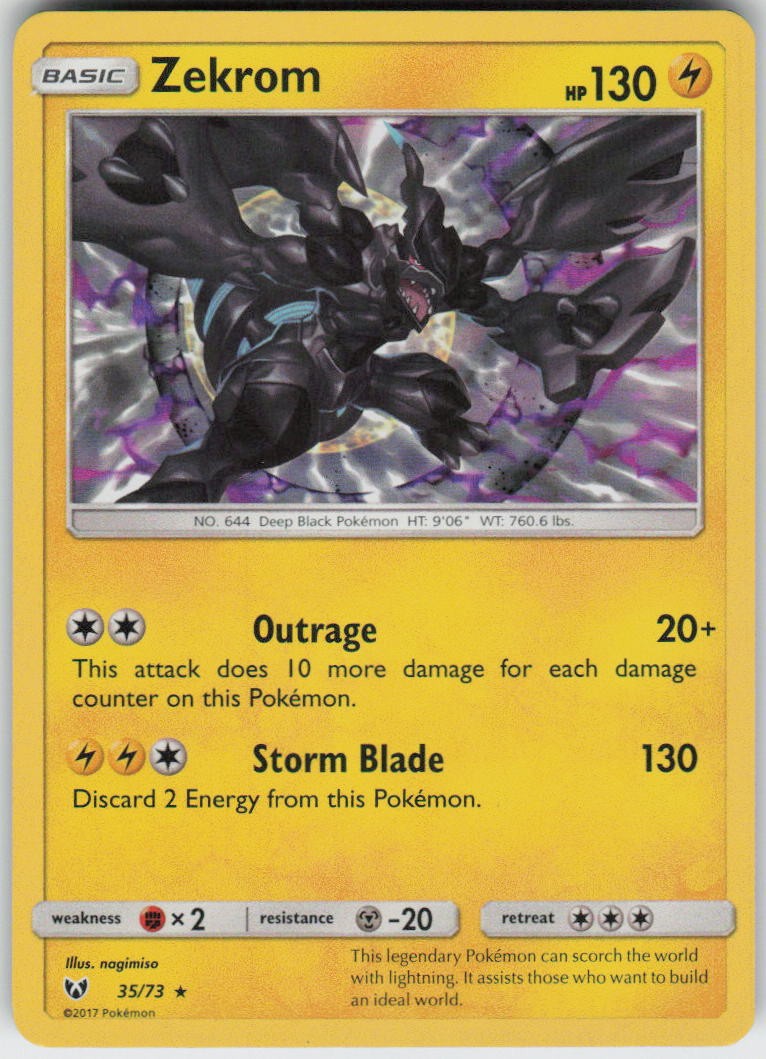 ZEKROM 35/73 HOLO SHINING LEGENDS POKEMON RARE NM/M