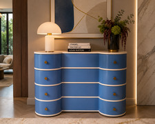 Julian Chichester Balthazar chest of drawers Blue & Cream rrp £4,837