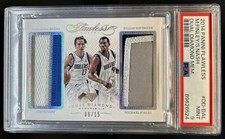 2014-15 Flawless Michael Finley Steve Nash Dual Diamond Jersey #/15 PSA 9