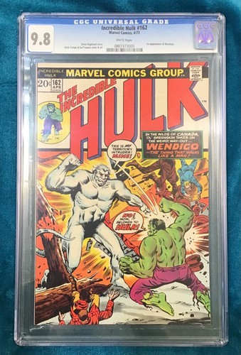 Incredible Hulk #162 Hulk Vs. The Wendigo Battle Cover Key CGC 9.8 WP (1973)