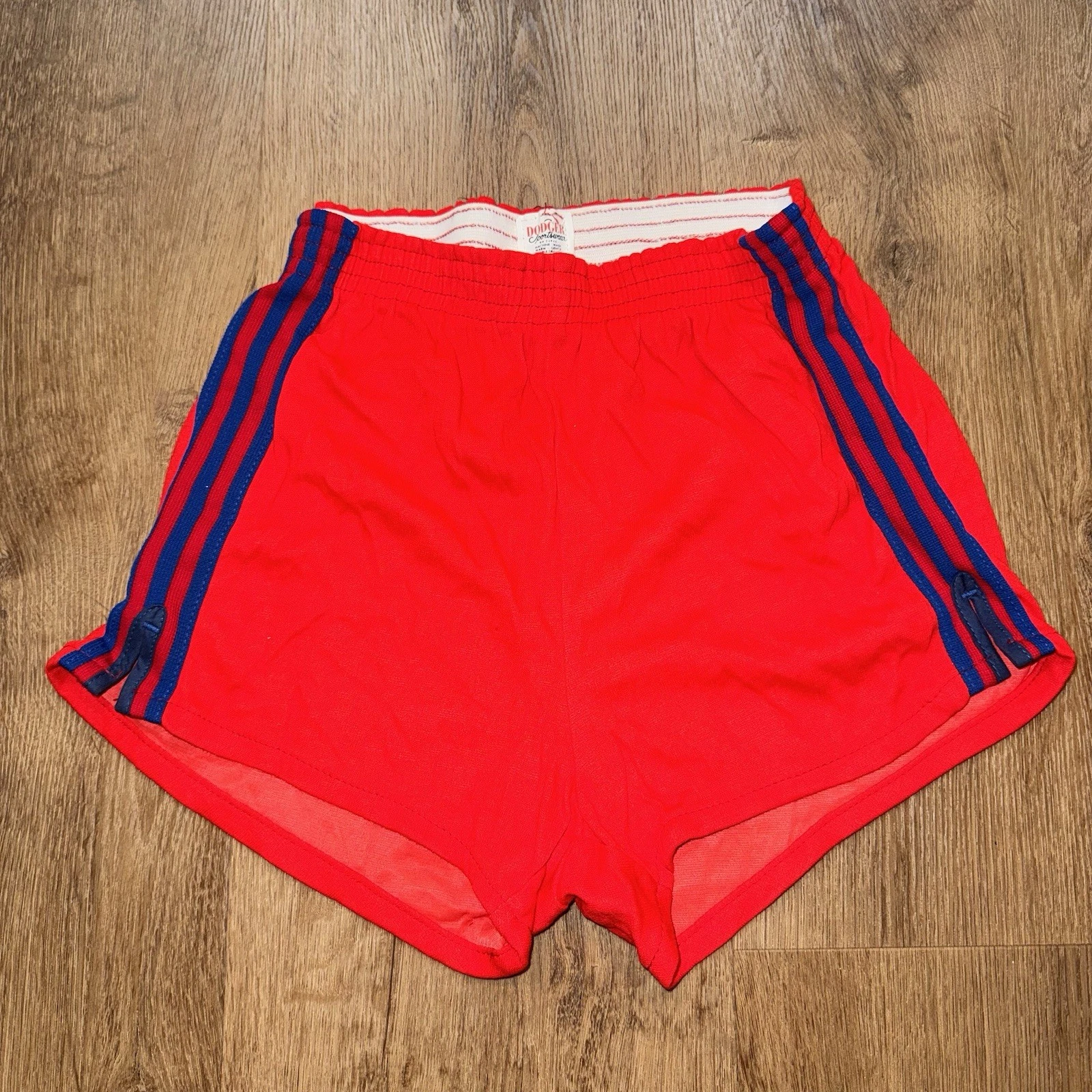 Vintage 70s 80s Gym Shorts Mens Dodger Track Running Athletic Striped NOS Medium