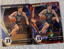 MATTHEW HURT SP PANINI PRIZM RED CRACKED ICE ROOKIE Duke 2021/22 #34+FREE BASE
