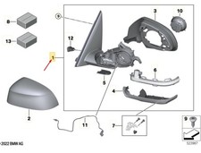 BMW X5 G05 right exterior mirror with memory function matte HC2 LHD 51165A94264