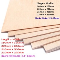 Dicke 1-10Mm Lindenholzplatte Sperrholz Luftfahrt Schiff Haus Modell Bastel Diy