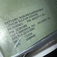 Saft BA-5590 B/U 12 Volt Primary Lithium Battery Saft # 37261065 DATE MADE 12/23