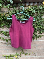 Vtg Nordstrom Active Sports Size M Cotton Sleeveless Scoop Neck Tank Top