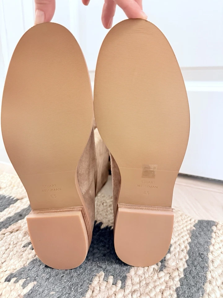 Botas Stuart Weitzman Lowland de gamuza elástica por encima de la rodilla color topo talla 6,5 Foto 2 de 4