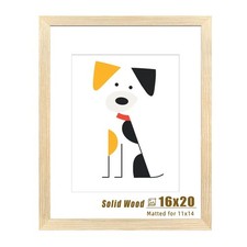 16x20 Picture Frame, Natural Solid Wooden Poster Frames for Wall, Display 11x...