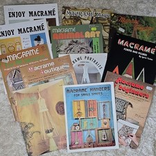 Lot 12 Vintage Macrame Pattern Books 70s Boho Decor Plant Hangers Grandmillenial