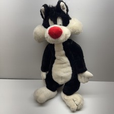 Large Vintage 1995 Warner Bros Sylvester The Cat Plush Stuffed Animal 22  