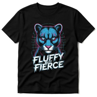 Cougar Neon Graphic | Fluffy but Fierce Mood for Cyber Punk T-Shirt