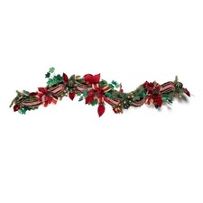 RARE MACKENZIE CHILDS CHRISTMAS MAGIC GREEN RED RIBBON LIGHTED STRAND GARLAND