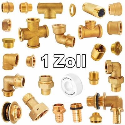 1 Zoll Messing Fitting alle Sorten Gewindefitting Schraubfitting Fittings