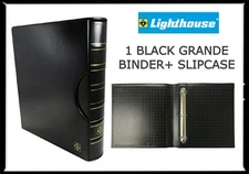 Lighthouse Deluxe Classic Grande Black Leatherette Binder and Slipcase