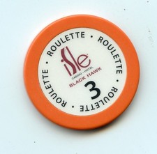 1.00 Chip from the Isle Casino Black Hawk Colorado Roulette Orange 3