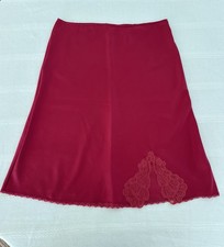 Vintage Warner s Burgundy Lace Half Slip Skirt Small 24 Length Made USA