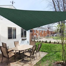 Windscreen4less 16x16x16 Triangle Sun Shade Sail Outdoor Canopy UV Block Green