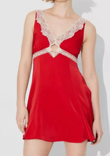 NEW Wild Fable Women's Lace Trim Mini Slip Holiday Dress Red Size Small