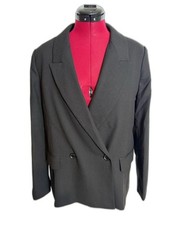 NWT Banana Republic Blazer Women's Size 10 Black Double-Breasted Long Sleeves