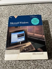 Microsoft Windows 3.0 1990 Open Box Sealed Disks Original Big Box  3.5” disks