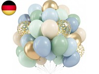 Luftballons Blau SalbeigrüN, 60 StüCk Luftballons Blau GrüN Beige Mit Helium Ba