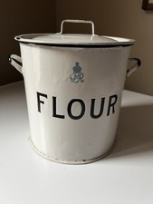 VTG Rare King George Vintage Enamel Flour Bin