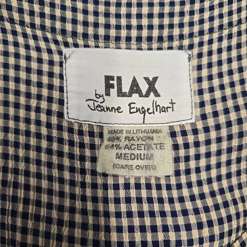 Maxi Vestido Jersey FLAX By Jeanne Engelhart Guinga Cuadros Talla M Bolsillos Lagenlook Foto 4 de 4