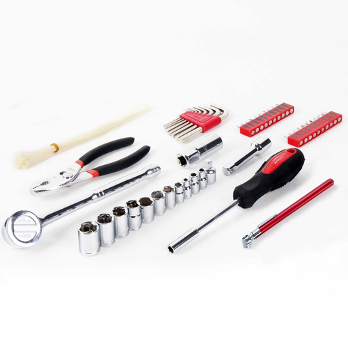 Auto Tool Kit Set 56 Piece Mechanic Tools SAE Sockets Hex Driver Pliers Case - Picture 3 of 5